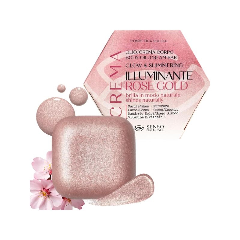 Olio Corpo Solido Illuminante Rose Gold - Sensonaturale