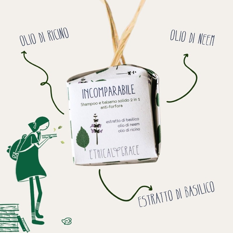 Incomparabile – Shampoo Solido Antiforfora e Antiprurito Naturale - Ethical Grace - immagine 2