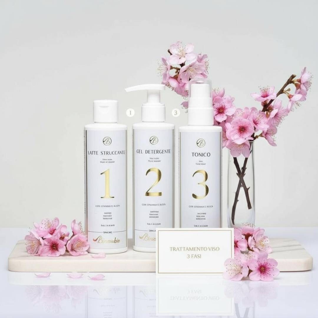 Kit Pulizia Viso 3 Fasi Latte Struccante + Gel Detergente + Tonico - BisouBio