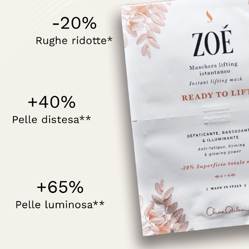 Ready to Lift Maschera Antirughe Attivatrice di Luminosità con Vitamina C e Peptidi - Zoé Cosmetics - Image 2