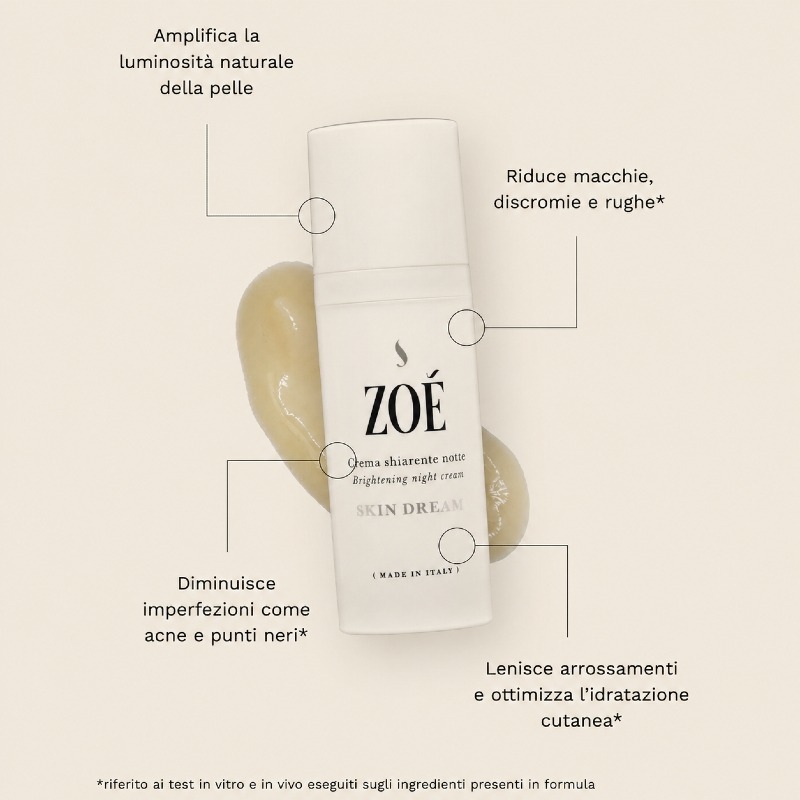 Skin Dream Crema Viso Depigmentante Notte - Zoé Cosmetics - immagine 2