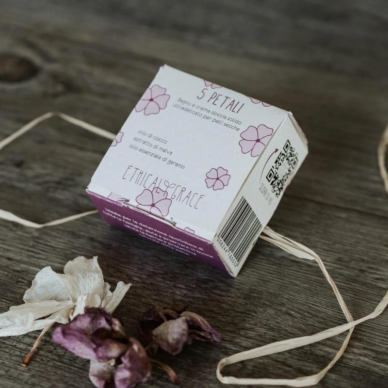 5 Petals Feste Bade- und Duschcreme für trockene Haut - Ethical Grace