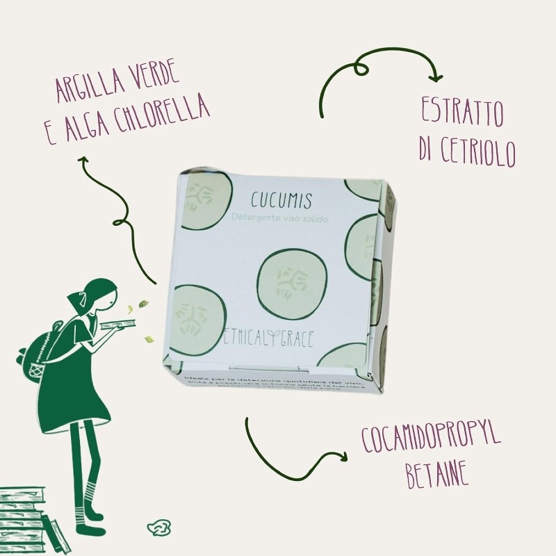 Cucumis - Detergente viso solido purificante al cetriolo e lavanda - Ethical Grace - Image 2