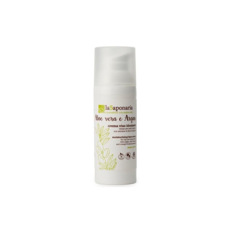 Moisturizing face cream - Aloe Vera and Argan - La Saponaria