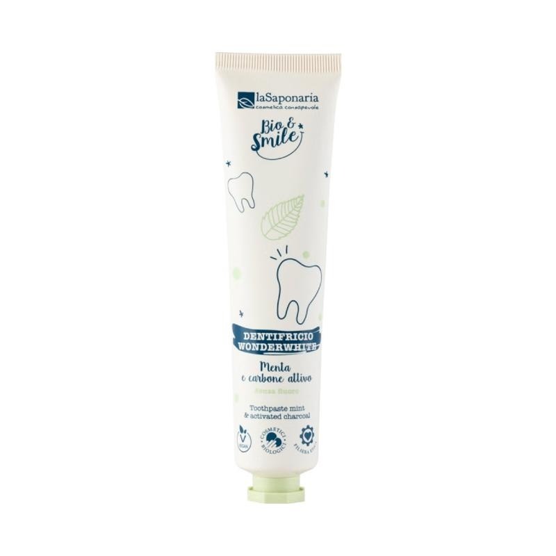 Dentifricio sbiancante WonderWhite Menta&Carbone - La Saponaria