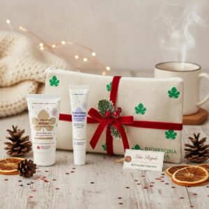 Kit Borsetta: crema mani+crema labbra riparatrice+trusse - Biofficina Toscana