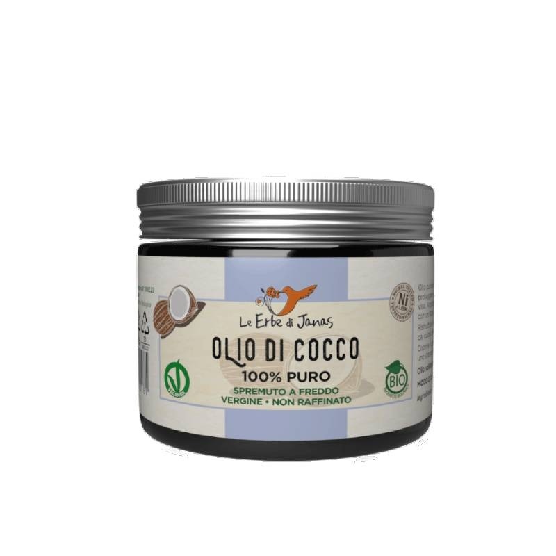 Olio di Cocco Bio Vergine Spremuto a Freddo 50ml (vasetto) - Le Erbe di Janas