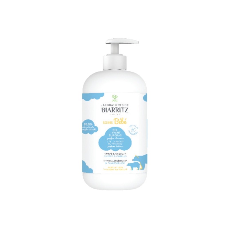 Gel Detergente Ultraricco bebe' corpo capelli profumo delicato 500ml - Laboratoires de Biarritz