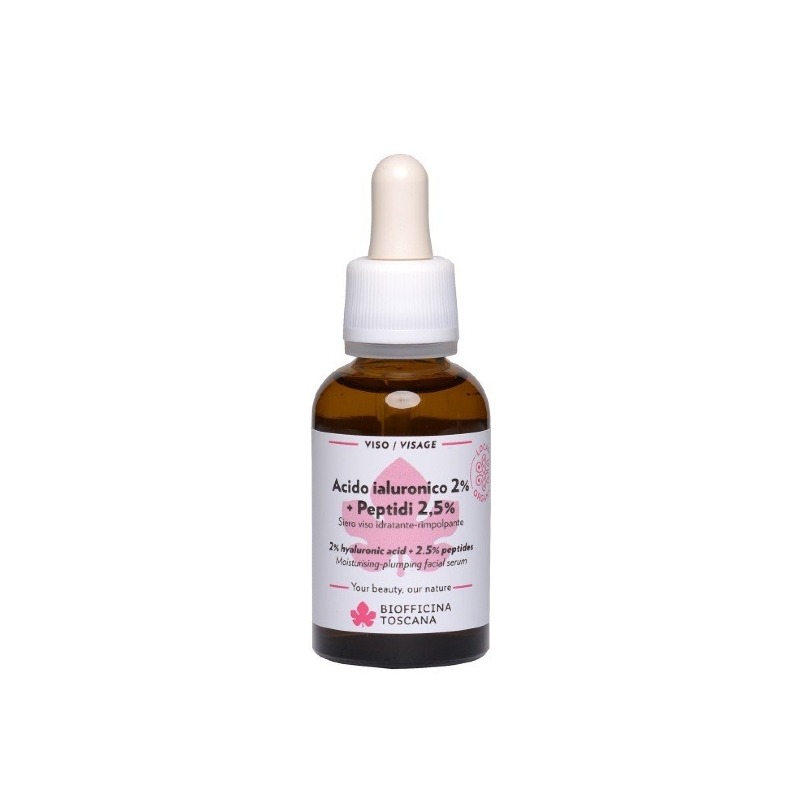 Siero Rimpolpante - acido Ialuronico 2% + Peptidi 2,5% 30ml - Biofficina Toscana