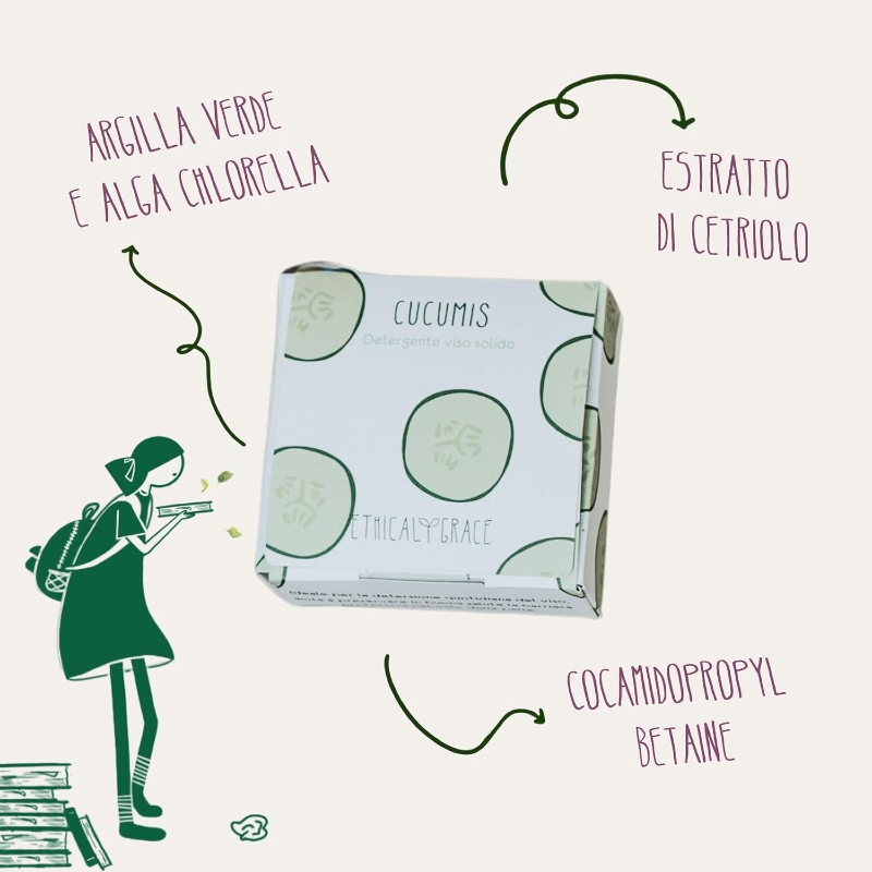 Cucumis - Detergente viso solido purificante al cetriolo e lavanda - Ethical Grace - immagine 2
