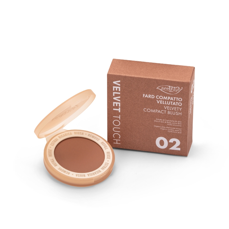 Velvet Touch - Fard Compatto Vellutato Pack 02 Nude pescato - puroBio - immagine 4