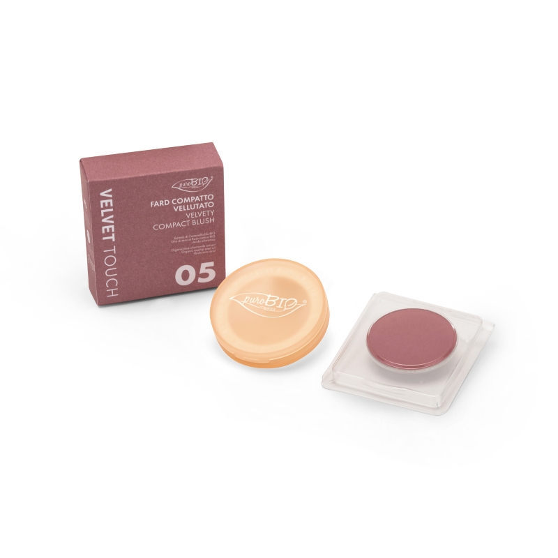 Velvet Touch - Fard Compatto Vellutato Pack 05 Prugna Rosato - puroBio - immagine 3